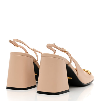 Gucci Malaga Kid Horsebit 75mm Slingback Pumps 41 Skin Rose 4 of 7