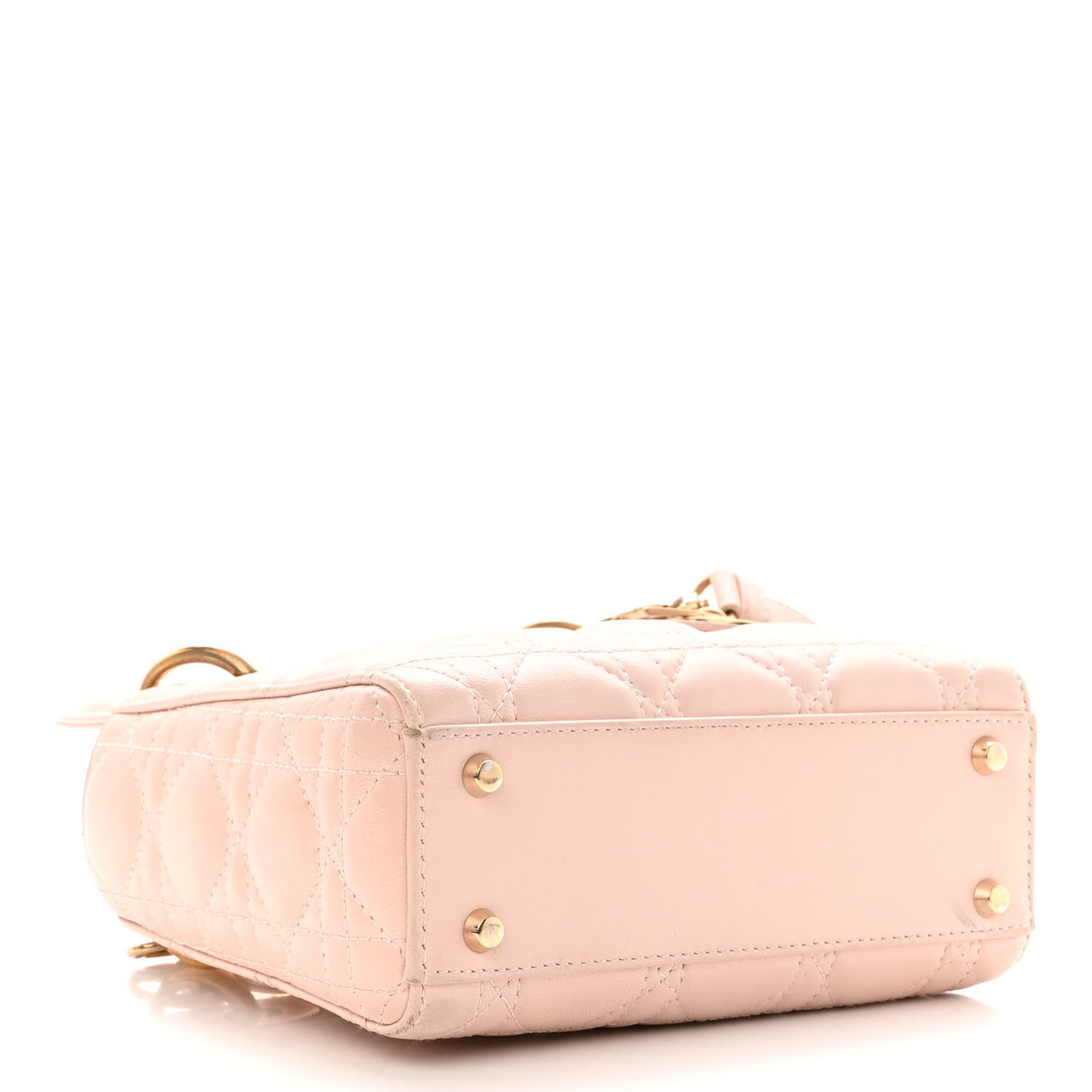 Lambskin Cannage Mini Lady Dior Rose Poudre