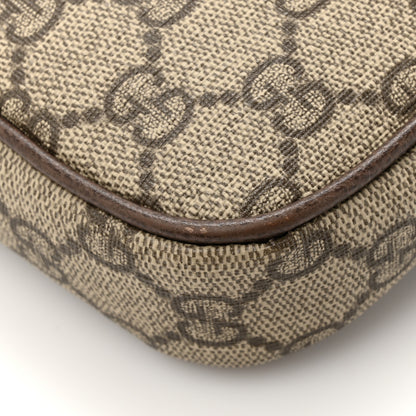Gucci GG Supreme Monogram Textured Dollar Calfskin Web Mini Ophidia Envelope Shoulder Bag Beige Ebony New Acero 12 of 14