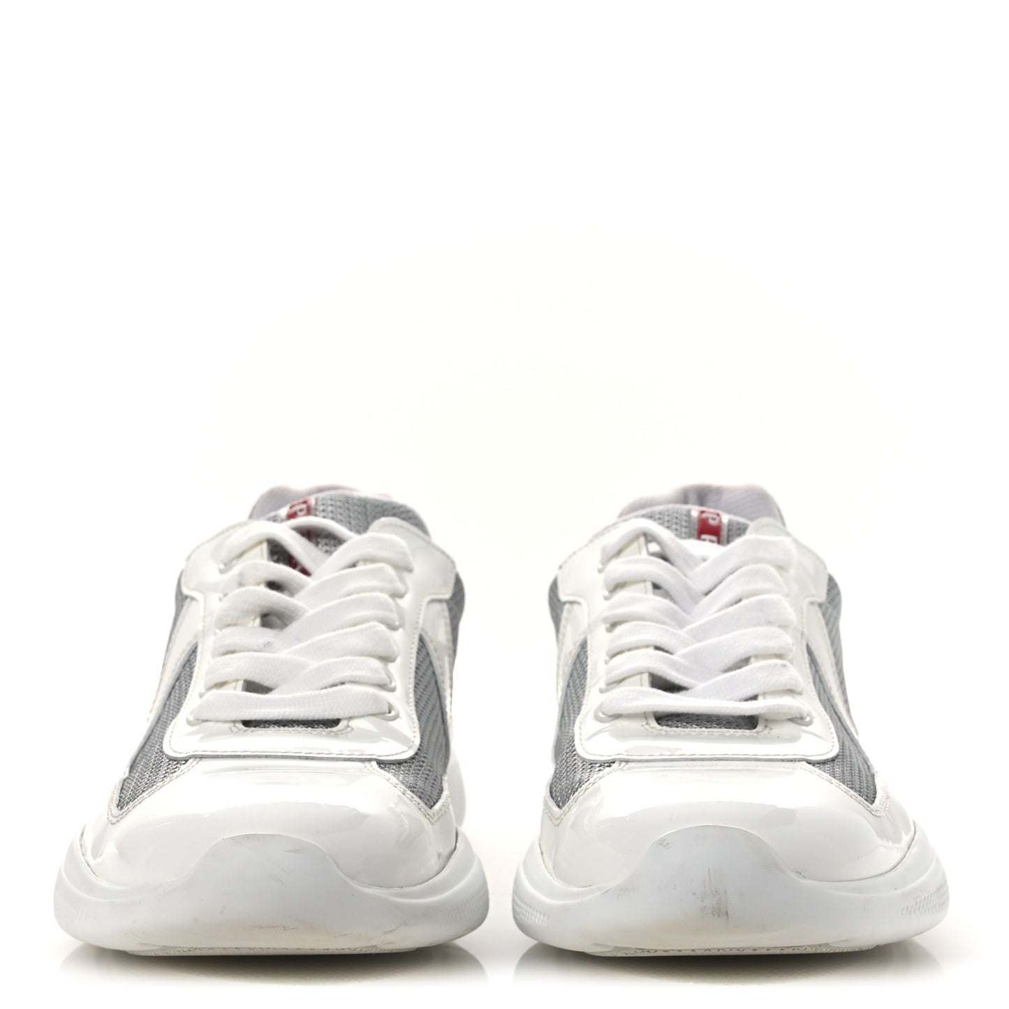 Vernice Soft Mesh Mens America's Cup Biker Sneakers 6.5 White Argento