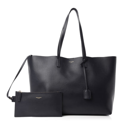 Saint Laurent Calfskin Large Shopping Tote Deep Marine 1 of 10