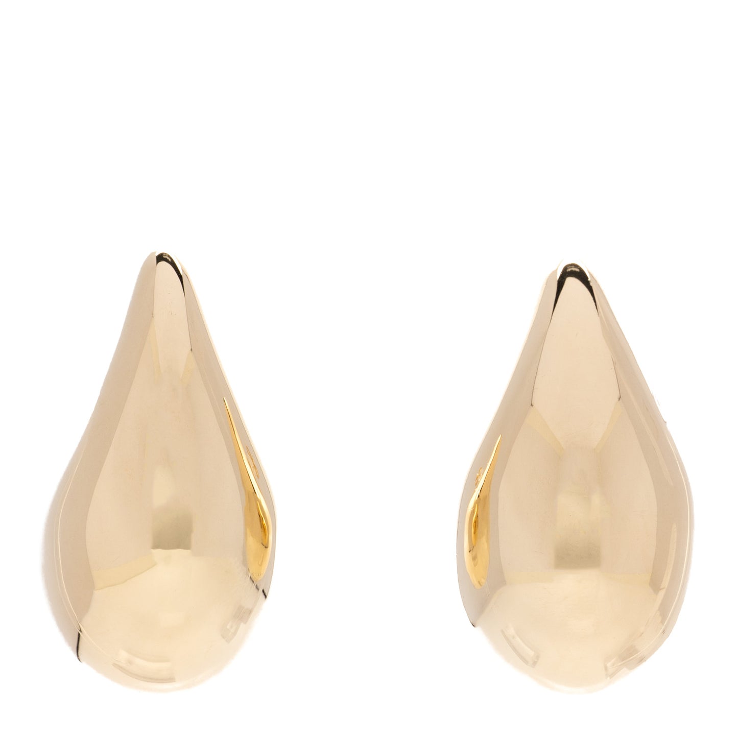 18K Yellow Gold Sterling Silver Large Drop Earrings Gold
