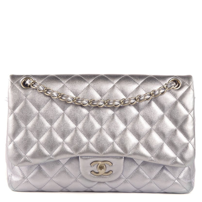 Chanel Metallic Lambskin Quilted Jumbo Double Flap Light Purple 1 of 8