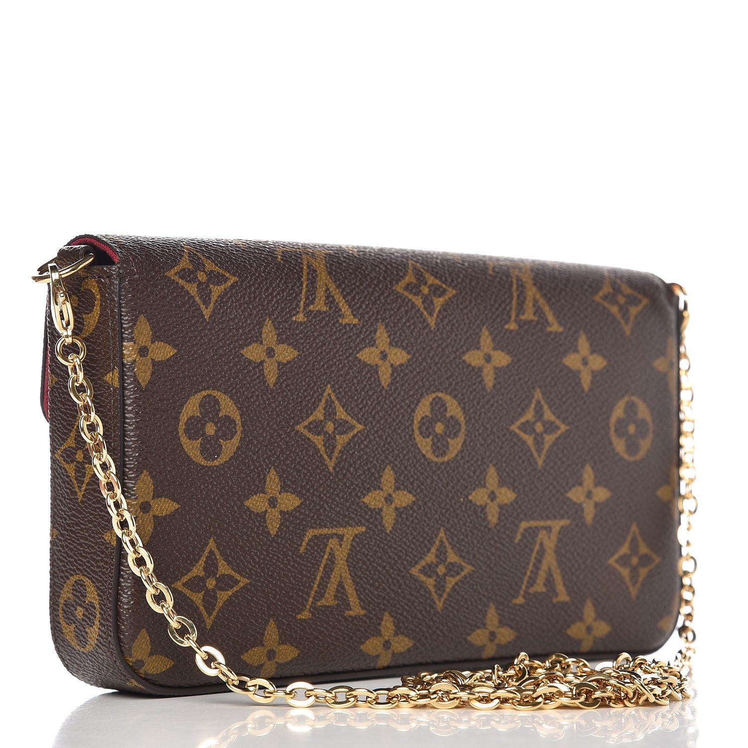 Louis Vuitton Monogram Pochette Felicie Chain Wallet Fuchsia 3 of 8