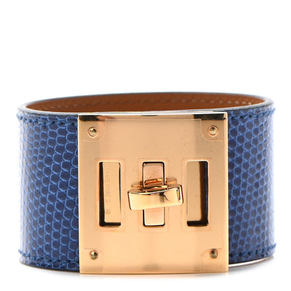 Hermes Lizard Kelly Dog Cuff S Bleu Saphir 1 of 6