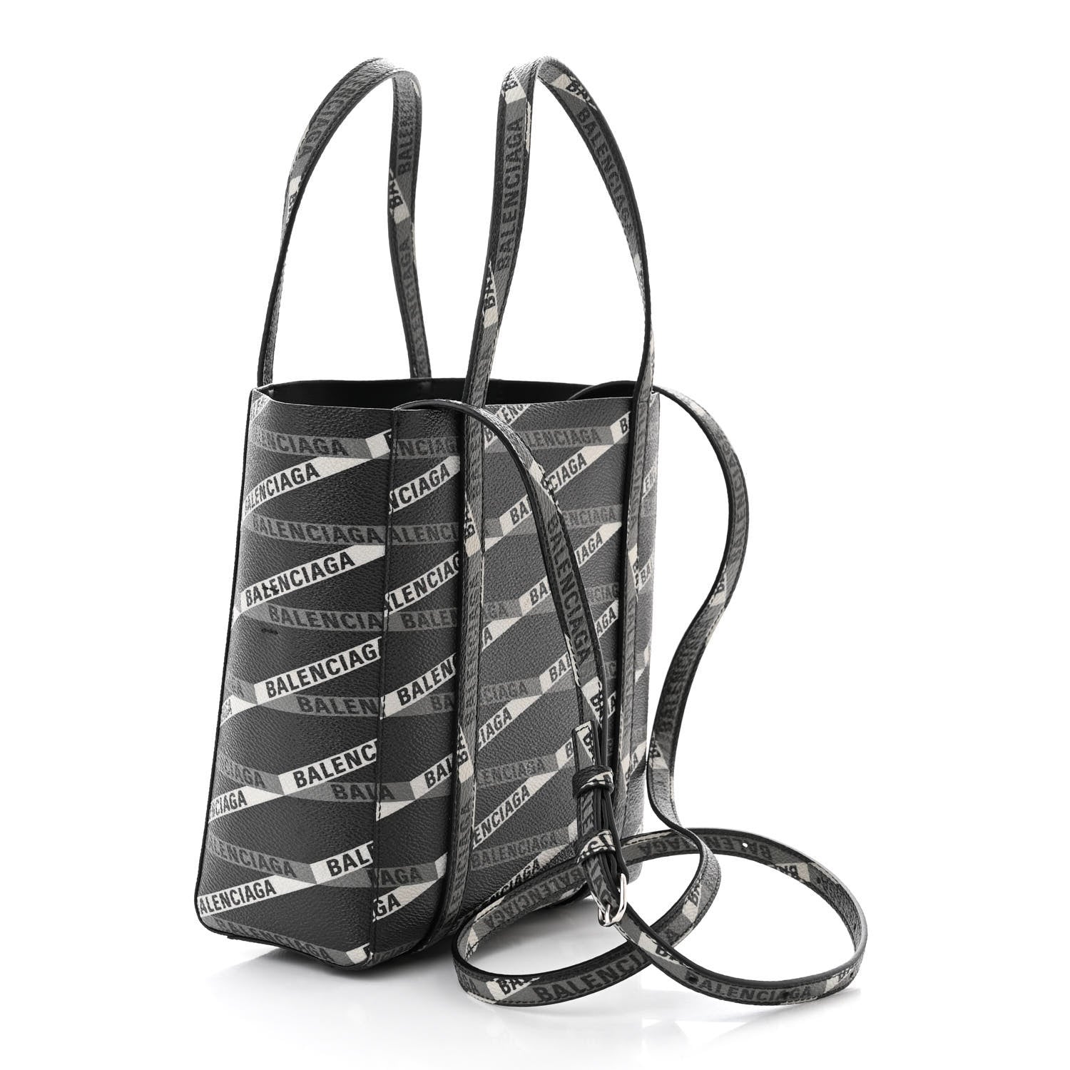 Balenciaga Coated Canvas Losange Monogram XXS Tote Black Grey 3 of 9