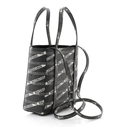 Balenciaga Coated Canvas Losange Monogram XXS Tote Black Grey 3 of 9