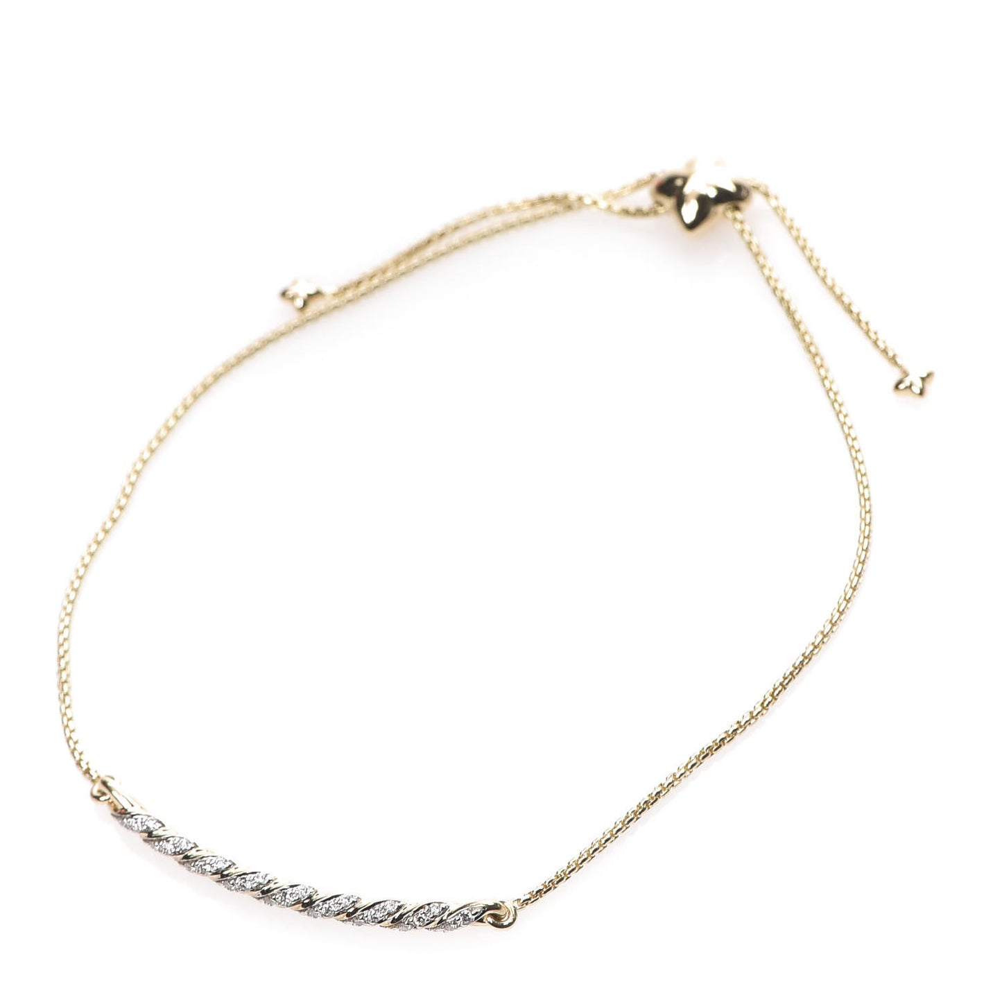 18K Yellow Gold Diamond Paveflex Station Bracelet