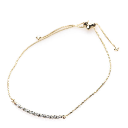 David Yurman 18K Yellow Gold Diamond Paveflex Station Bracelet 1 of 3