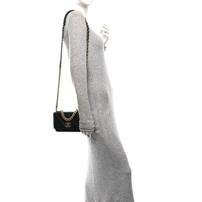 Chanel Lambskin Quilted Chanel 19 Wallet On Chain WOC Black 2 of 11