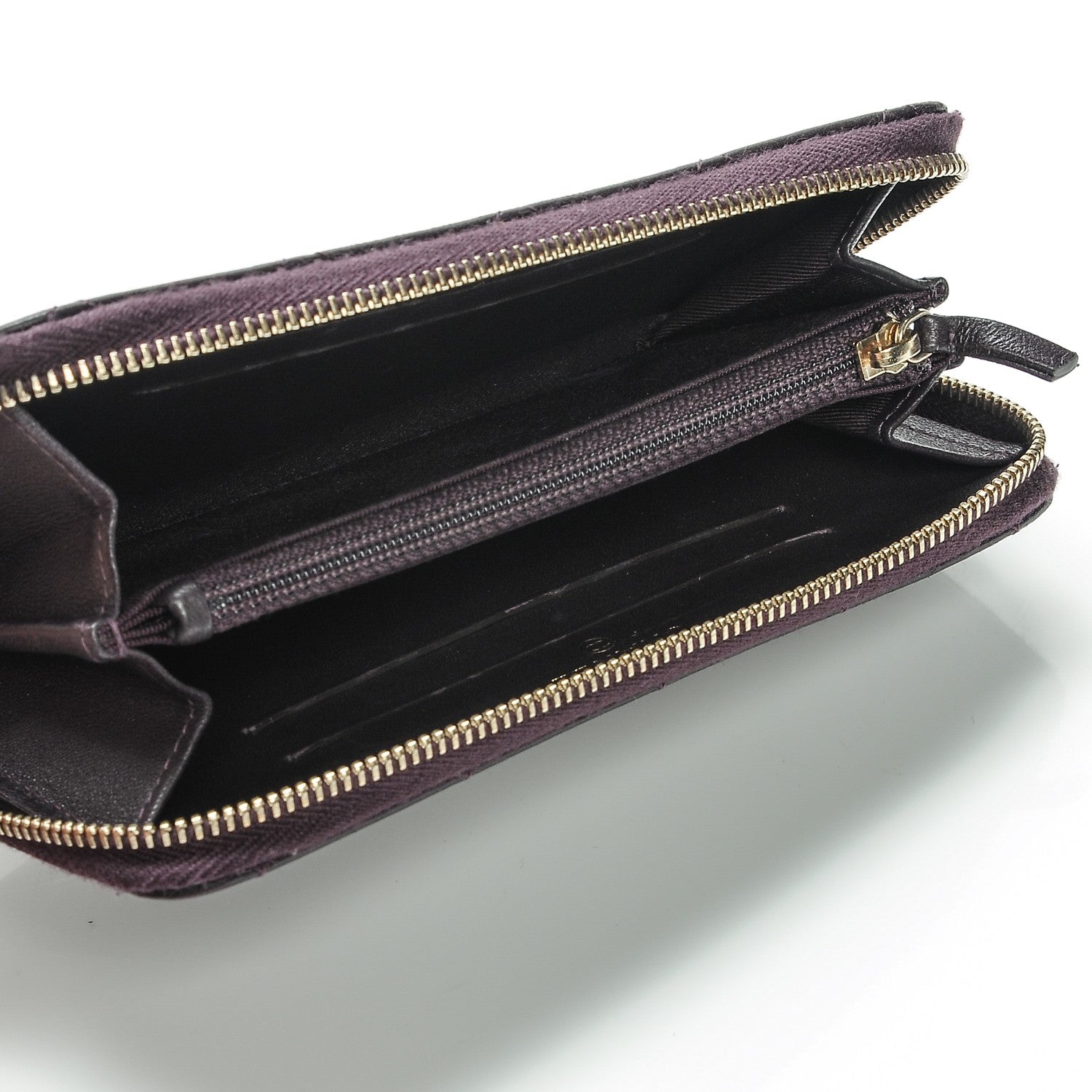 Chanel Lambskin Quilted Small Zip Around Wallet Purple 5 of 8