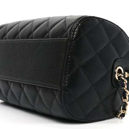 Chanel Caviar Quilted Barrel Clutch With Chain Black 10 of 10