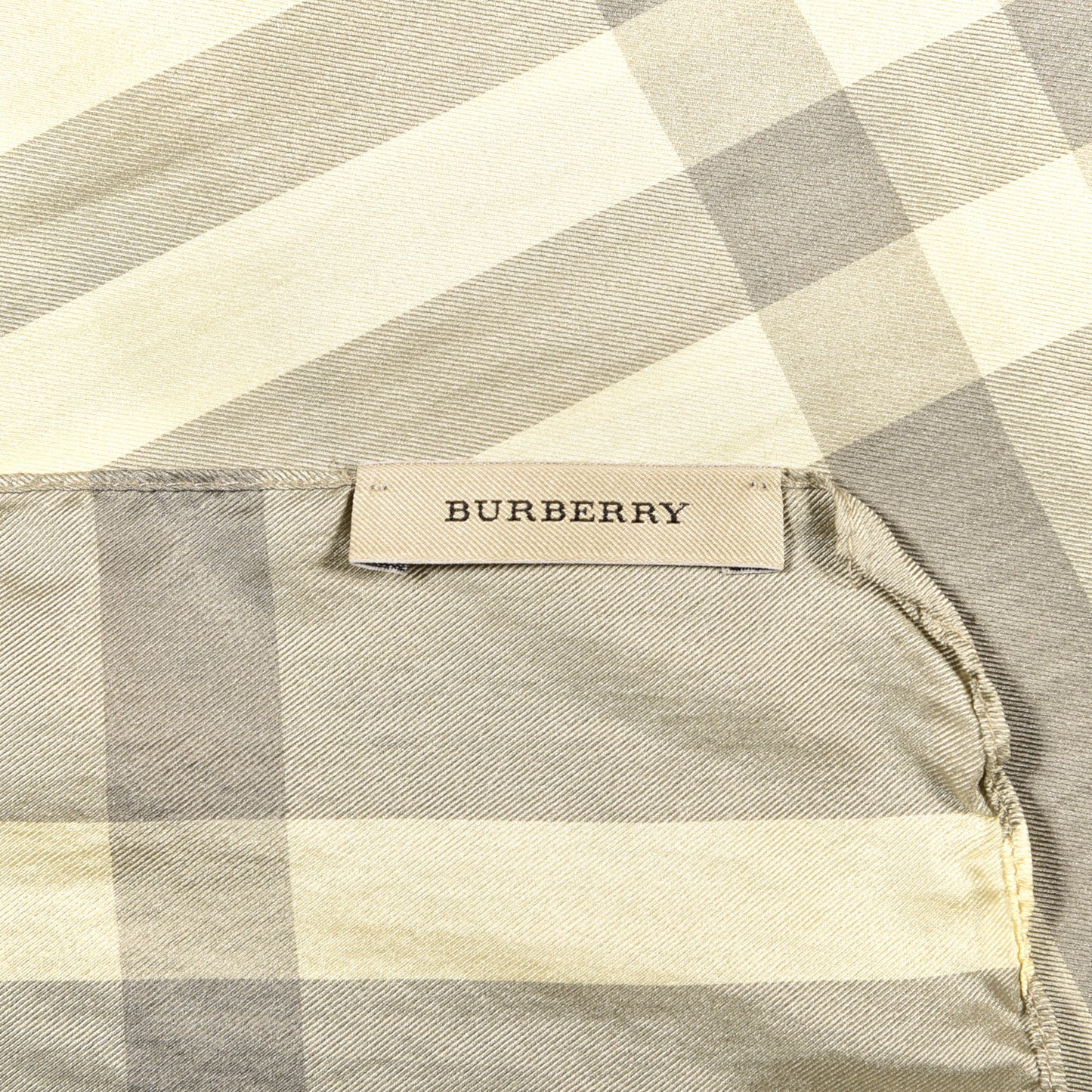 Silk Giant Check Scarf Grey