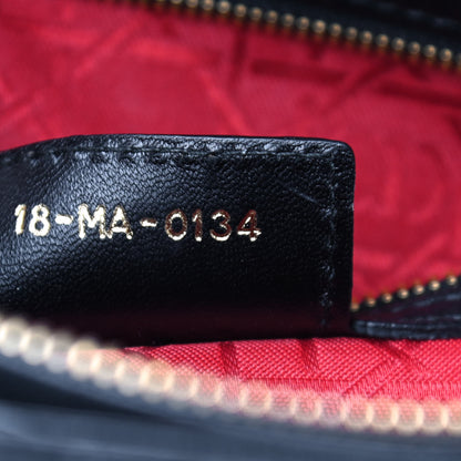 Christian Dior Lambskin Cannage Large Lady Dior Black 9 of 10