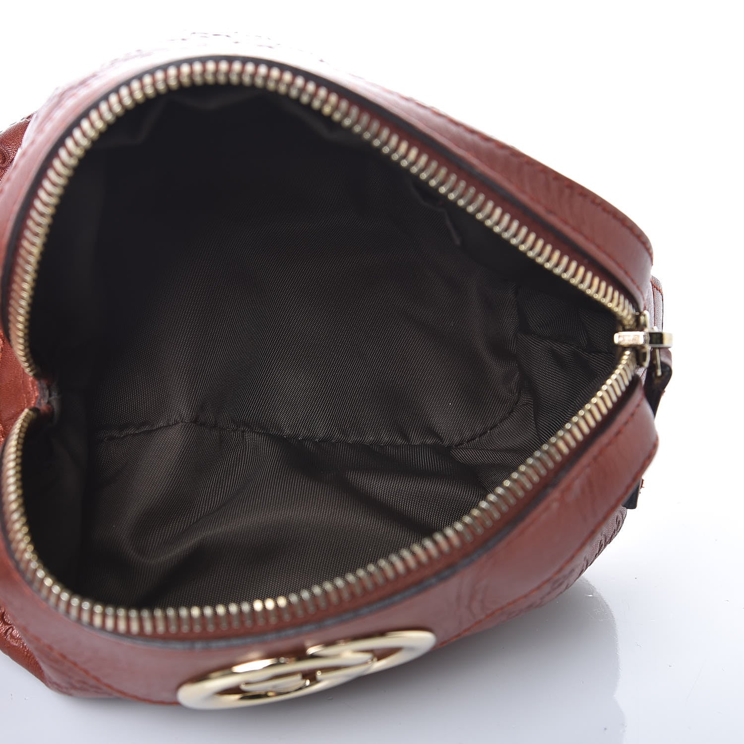 Gucci Metallic Microguccissima GG Cosmetic Case Burnt Orange 5 of 9