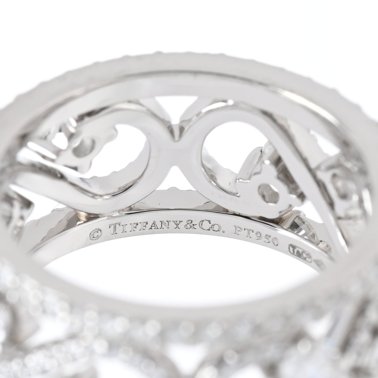 Platinum Diamond Enchant Scroll Ring 48 4.5
