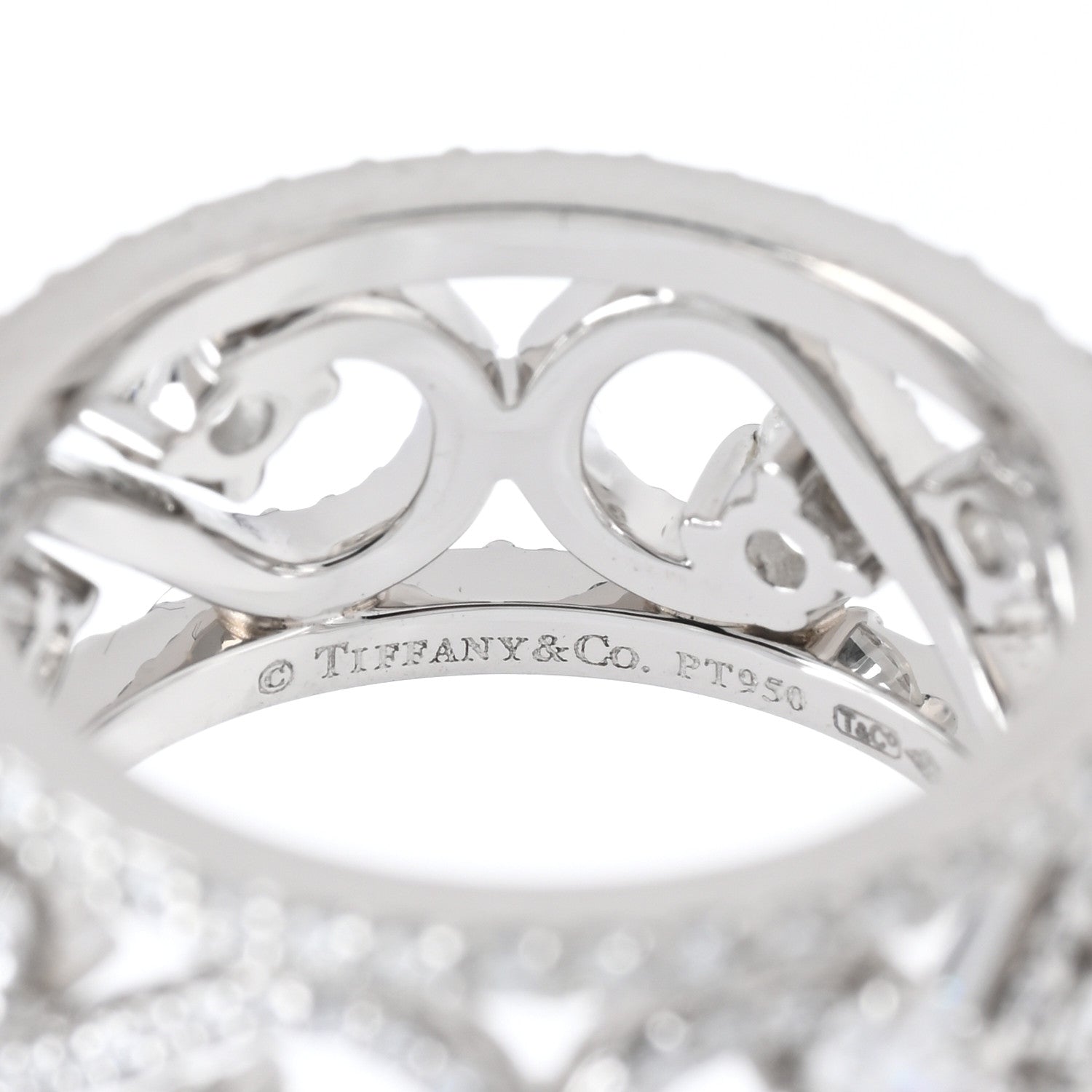 Tiffany Platinum Diamond Enchant Scroll Ring 48 4.5 4 of 5