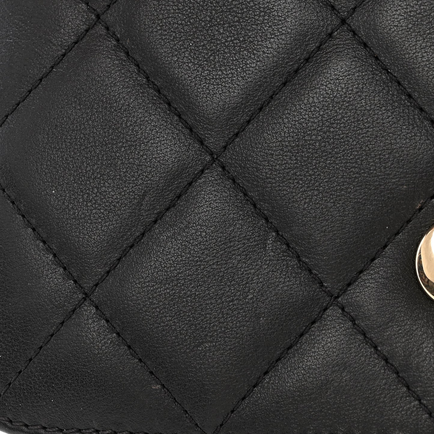 Calfskin Quilted Small Top Handle Flap Black