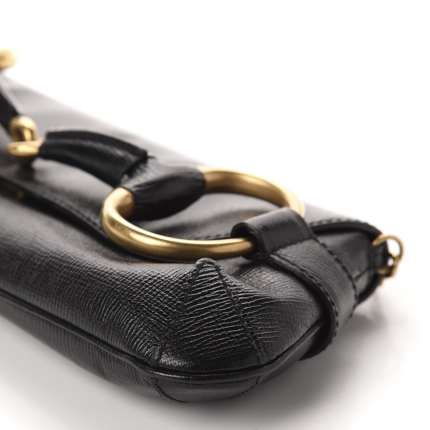Gucci Textured Calfskin Horsebit Clutch Black 7 of 10