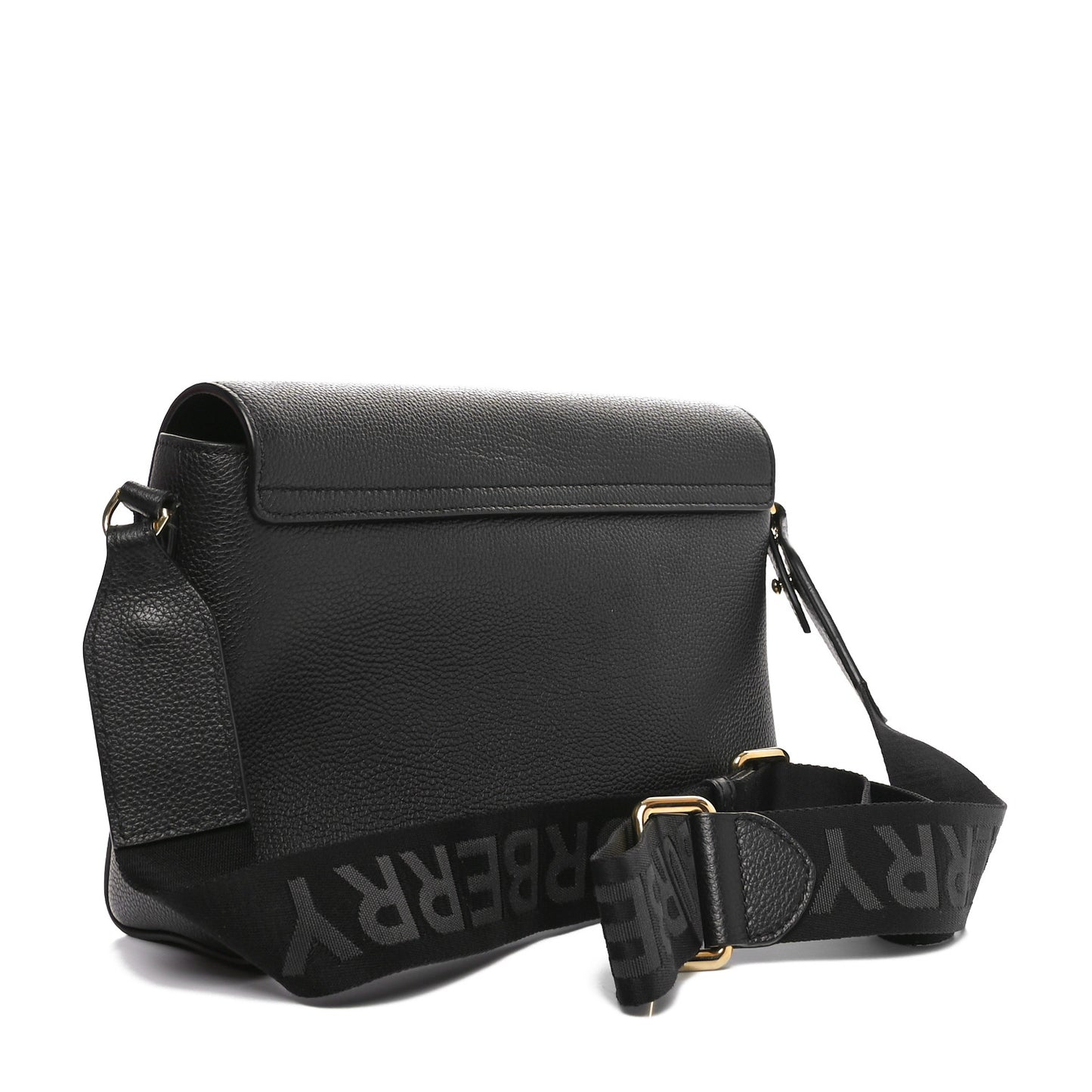 Grainy Calfskin Vintage Check Note Crossbody Bag Black