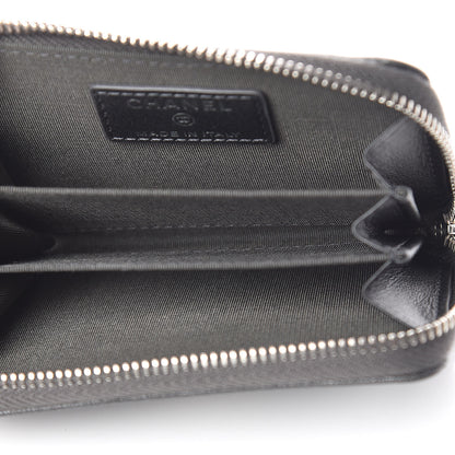 Chanel Goatskin Camellia Embossed Zip Coin Purse Anthracite 5 of 8