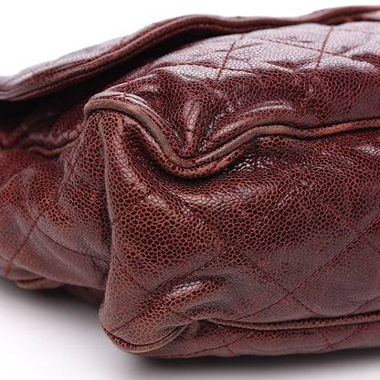 Chanel Crumpled Grained Calfskin Quilted Maxi Shiva Flap Bordeaux 7 of 13