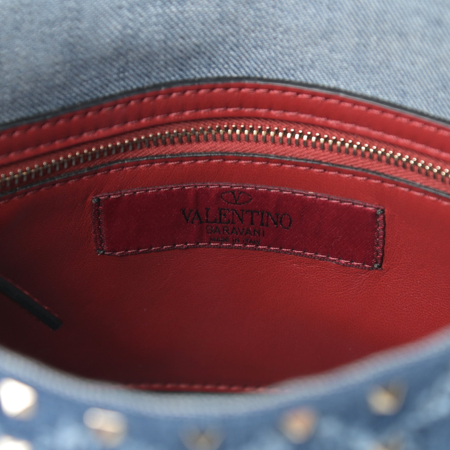 Valentino Garavani Denim Medium Rockstud Spike Shoulder Bag Denim 6 of 9