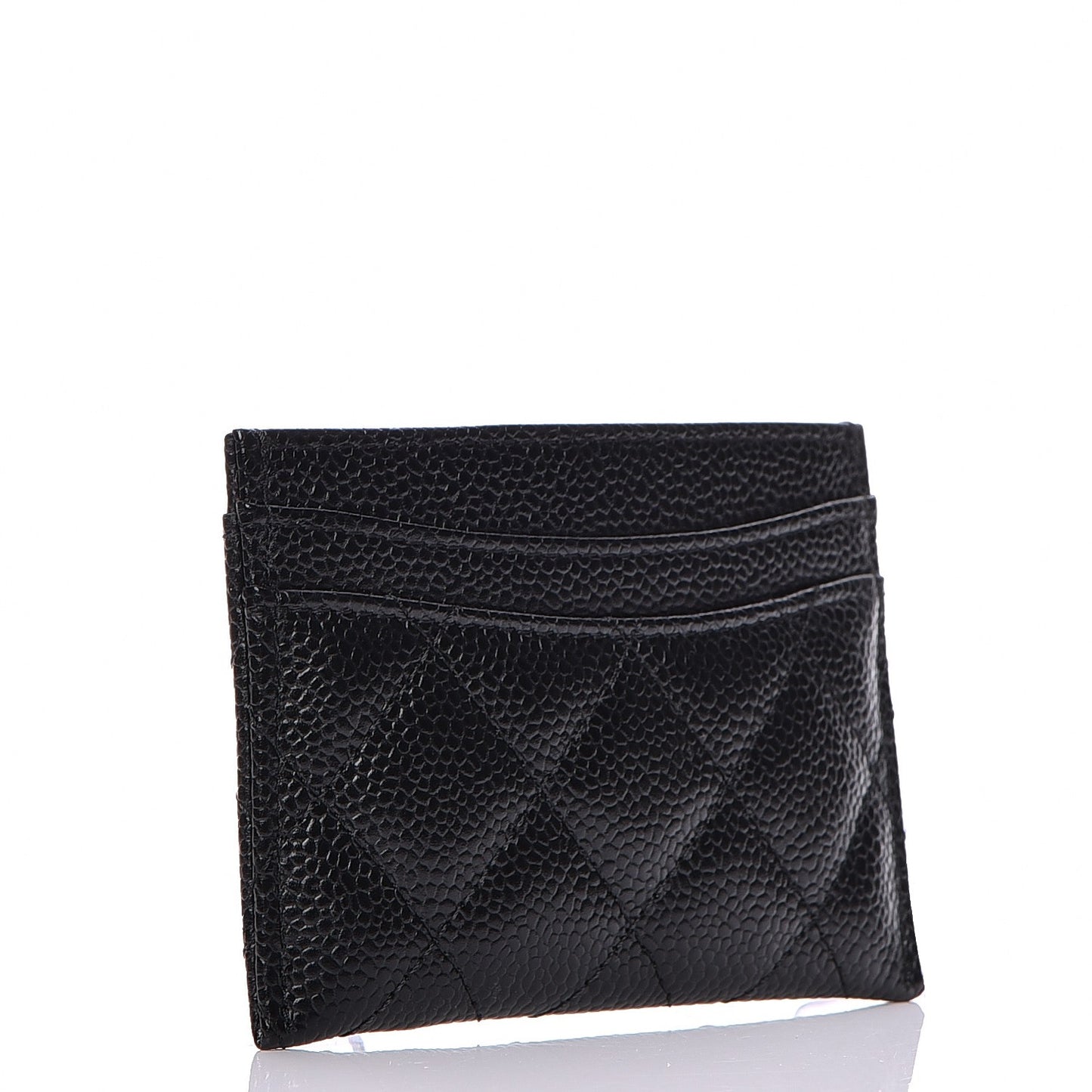 Caviar Quilted Card Holder Black