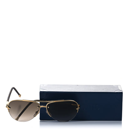 Louis Vuitton Monogram Petite Viola Pilote Aviator Sunglasses Z0571U Brown 9 of 9