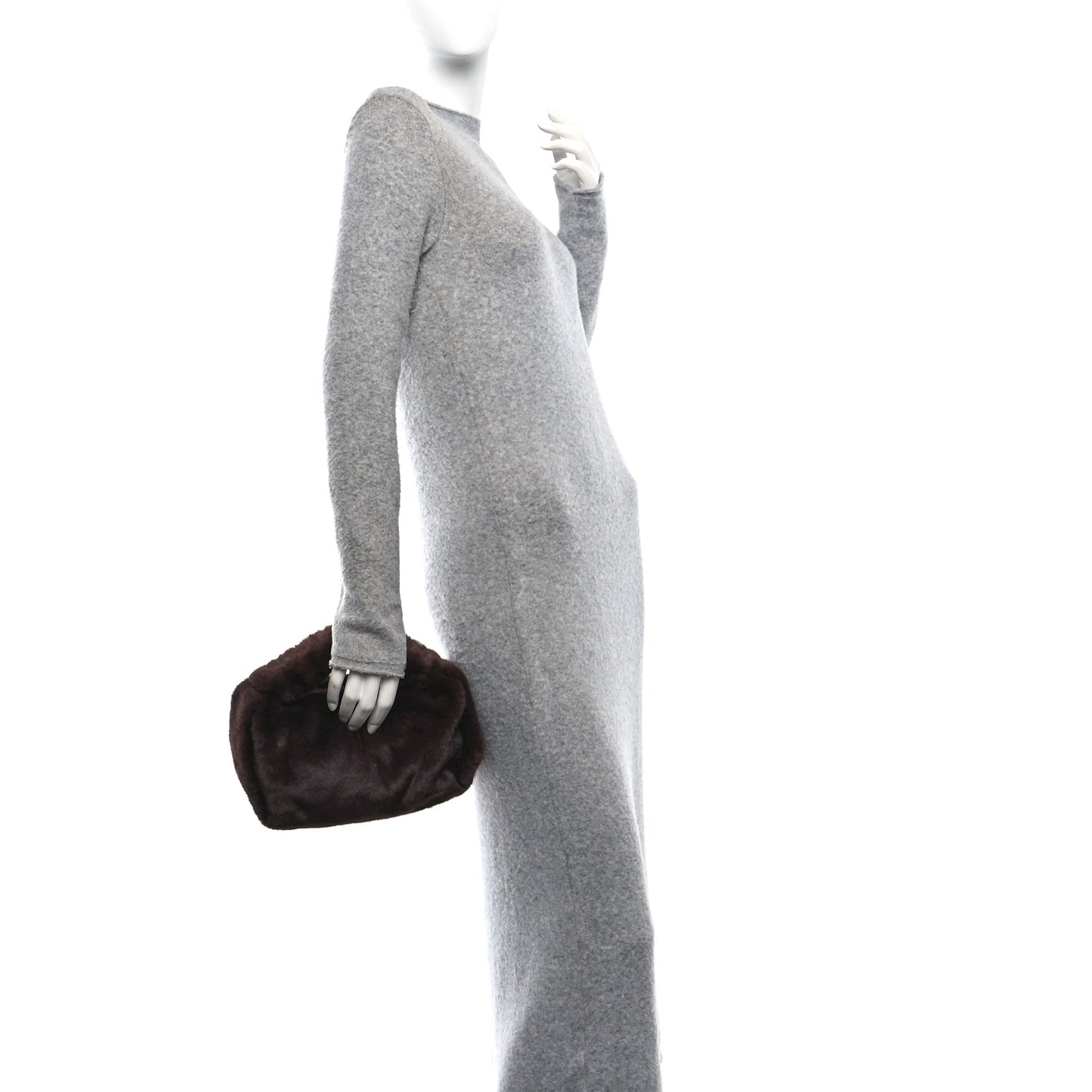 Faux Fur Small Scrunchie Bag Cola