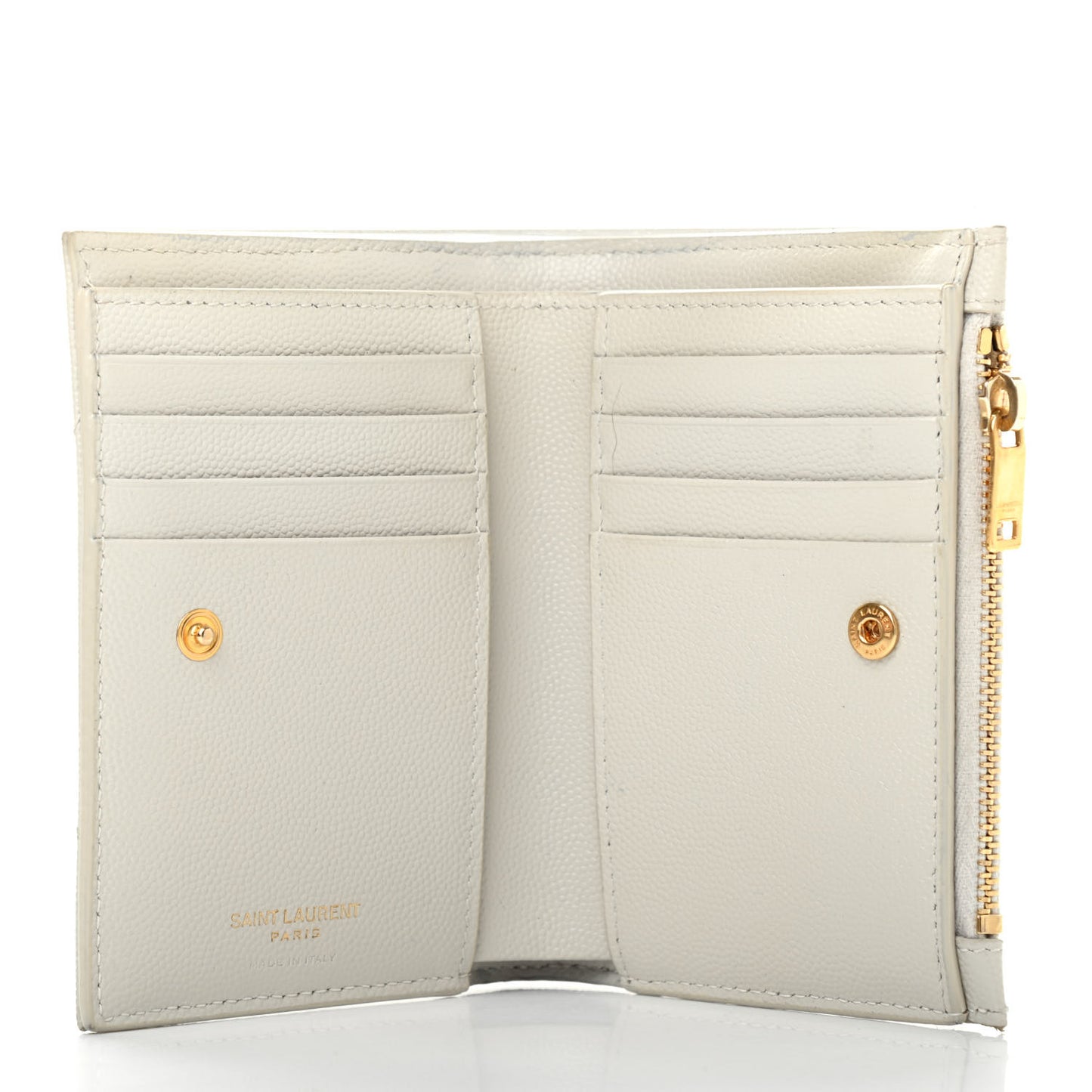 Grain De Poudre Matelasse Chevron Monogram Zipped Two-Part Wallet Crema Soft