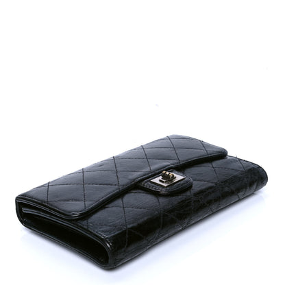 Chanel Glazed Calfskin Quilted Reissue Long Flap Wallet Black 3 of 5