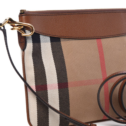 Burberry House Check Derby Peyton Crossbody Clutch Bag Tan 12 of 12