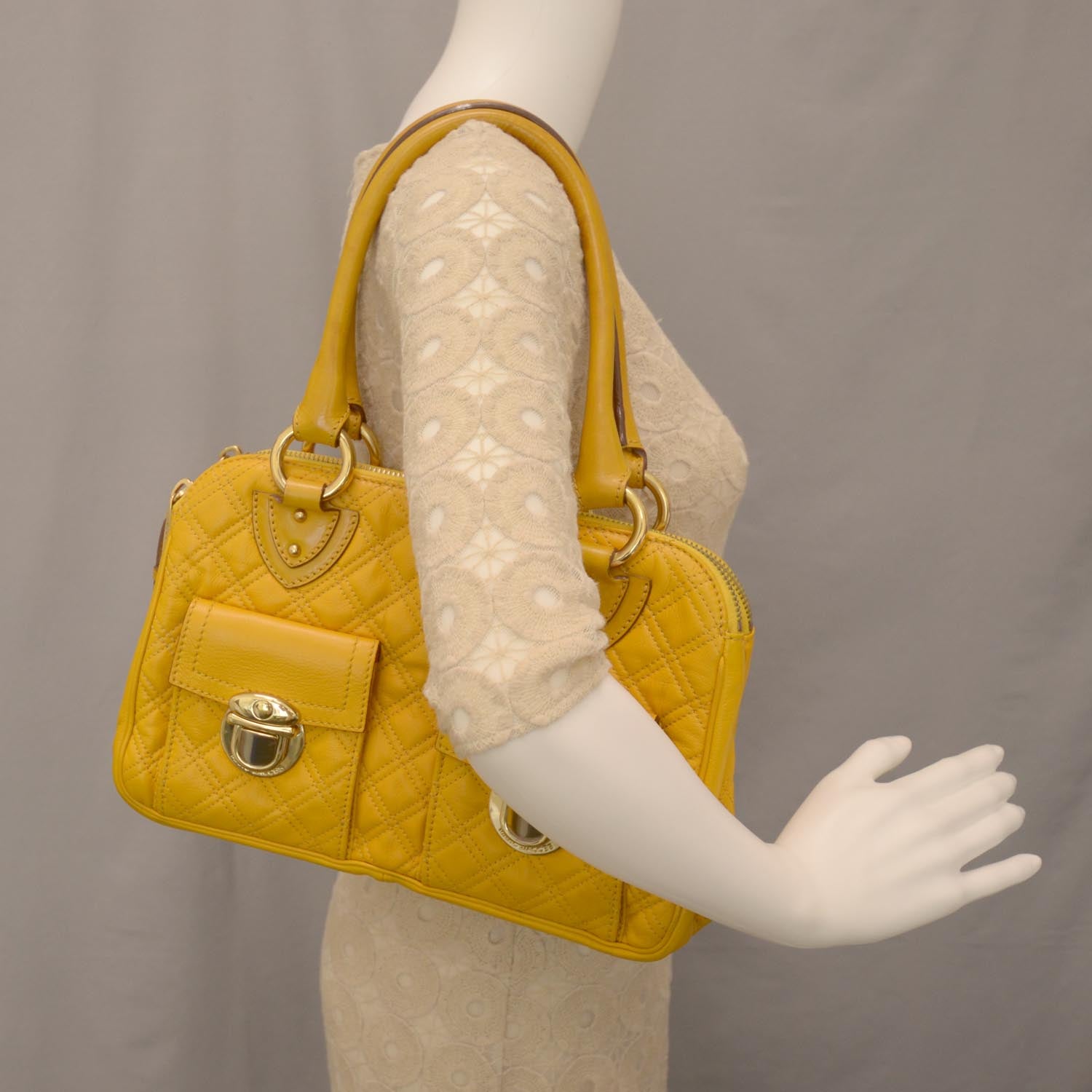 Marc Jacobs Leather Quilted Blake Mango 2 of 8