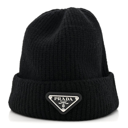 Prada Wool Cashmere Beanie Hat L Black 3 of 8