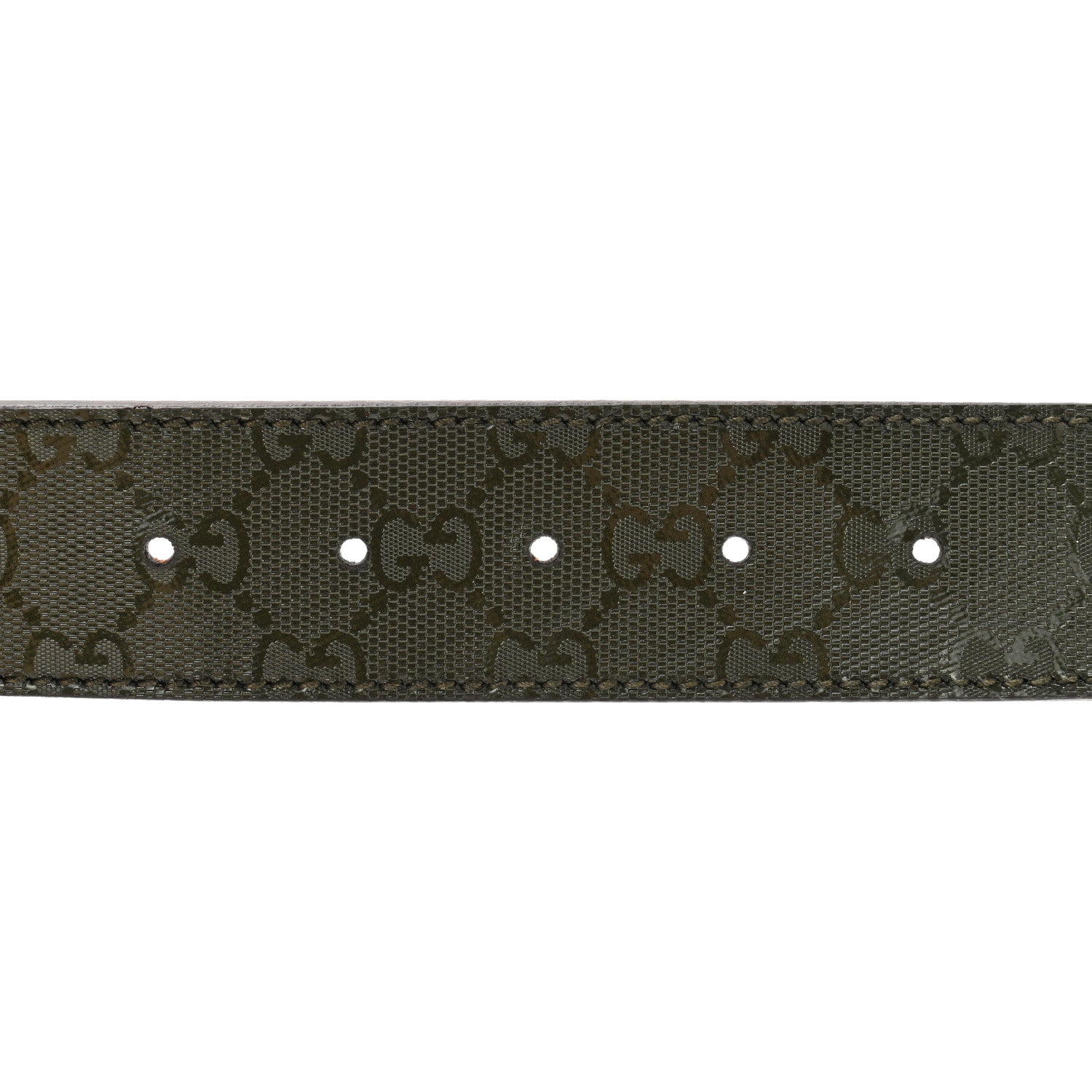 Gucci Imprime Monogram Interlocking G Belt 80 32 Military 3 of 10
