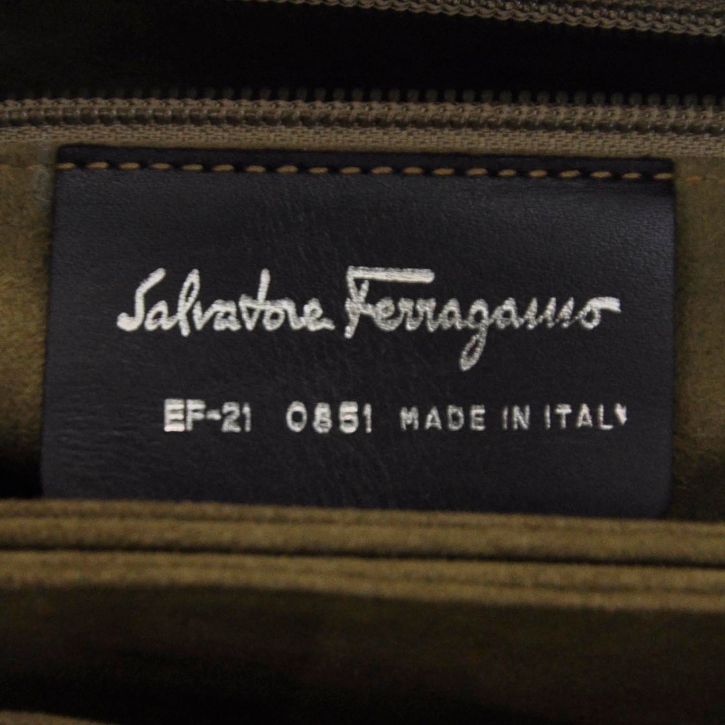 SALVATOREFERRAGAMOGanciniEmbossedSatchelBrown
