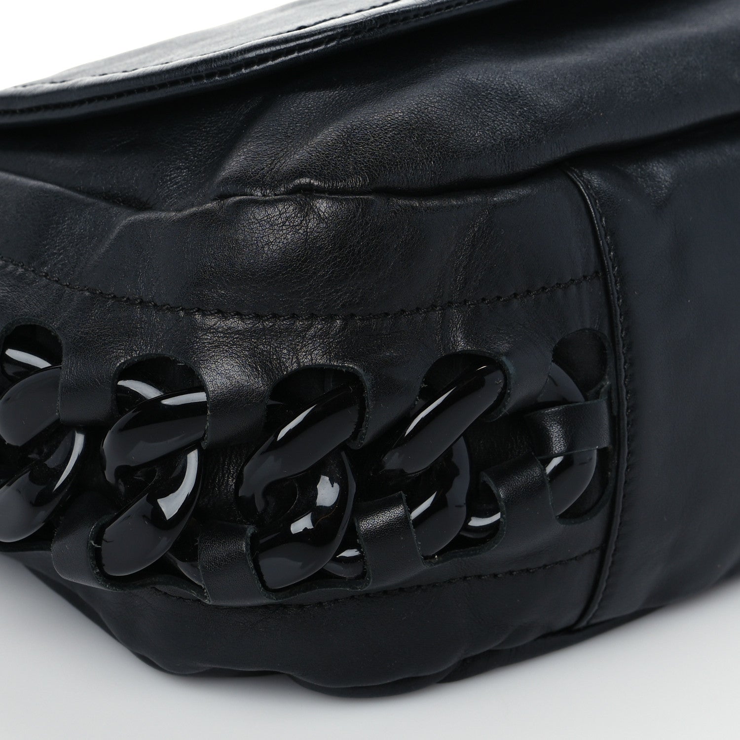 Chanel Calfskin Modern Chain Rhodoid Flap Black 7 of 8