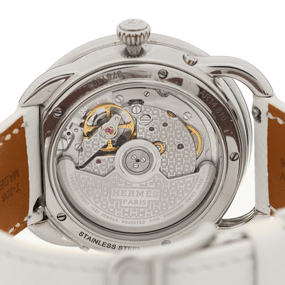 Hermes Stainless Steel Epsom 38mm Arceau Petite Lune Automatic Watch Blanc 4 of 5