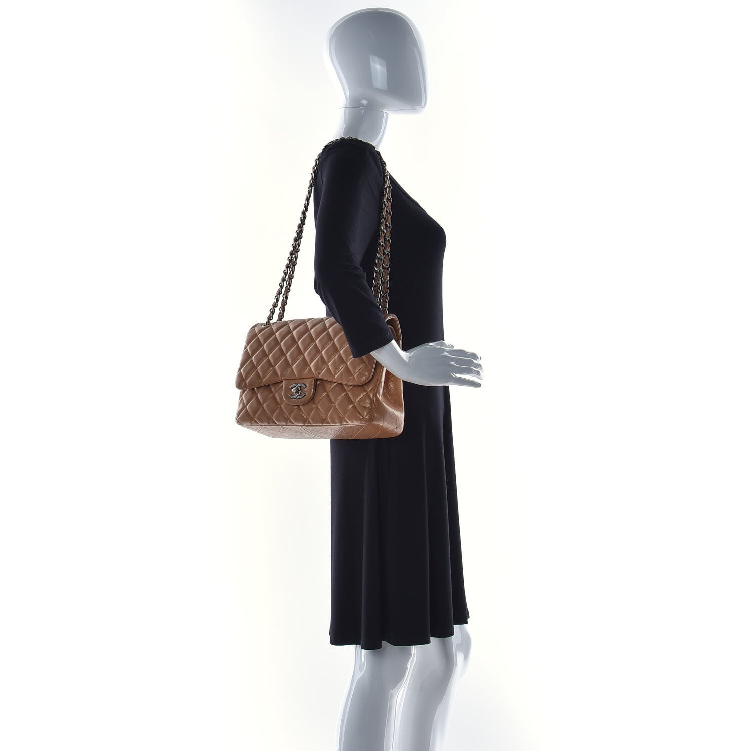 Chanel Metallic Caviar Quilted Jumbo Double Flap Copper 2 of 24