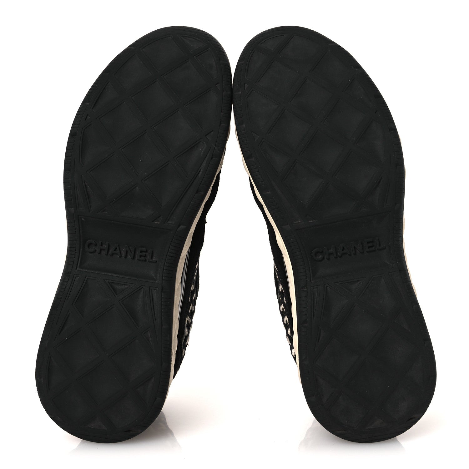 Chanel Suede Calfskin Embroidered CC Sneakers 36.5 Black 7 of 12