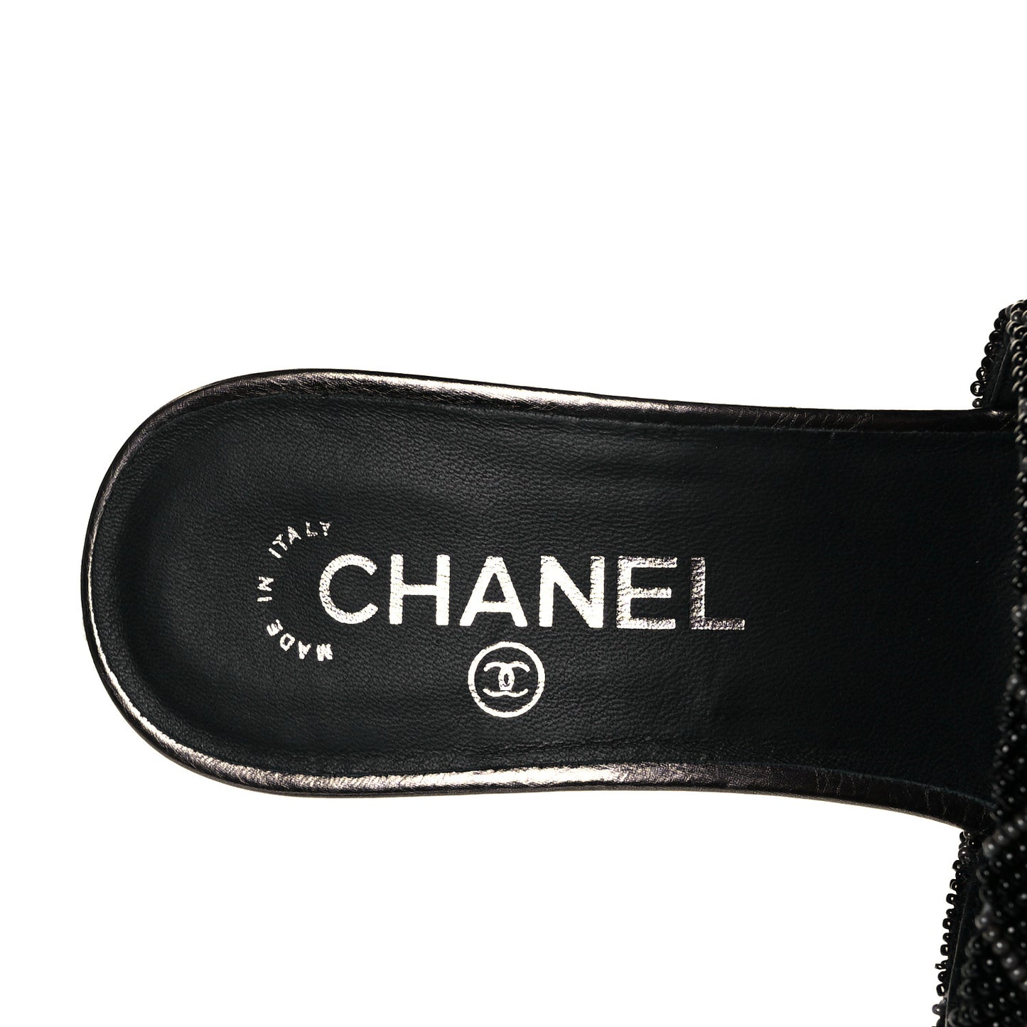 Beaded CC Mule Sandals 38.5 Black