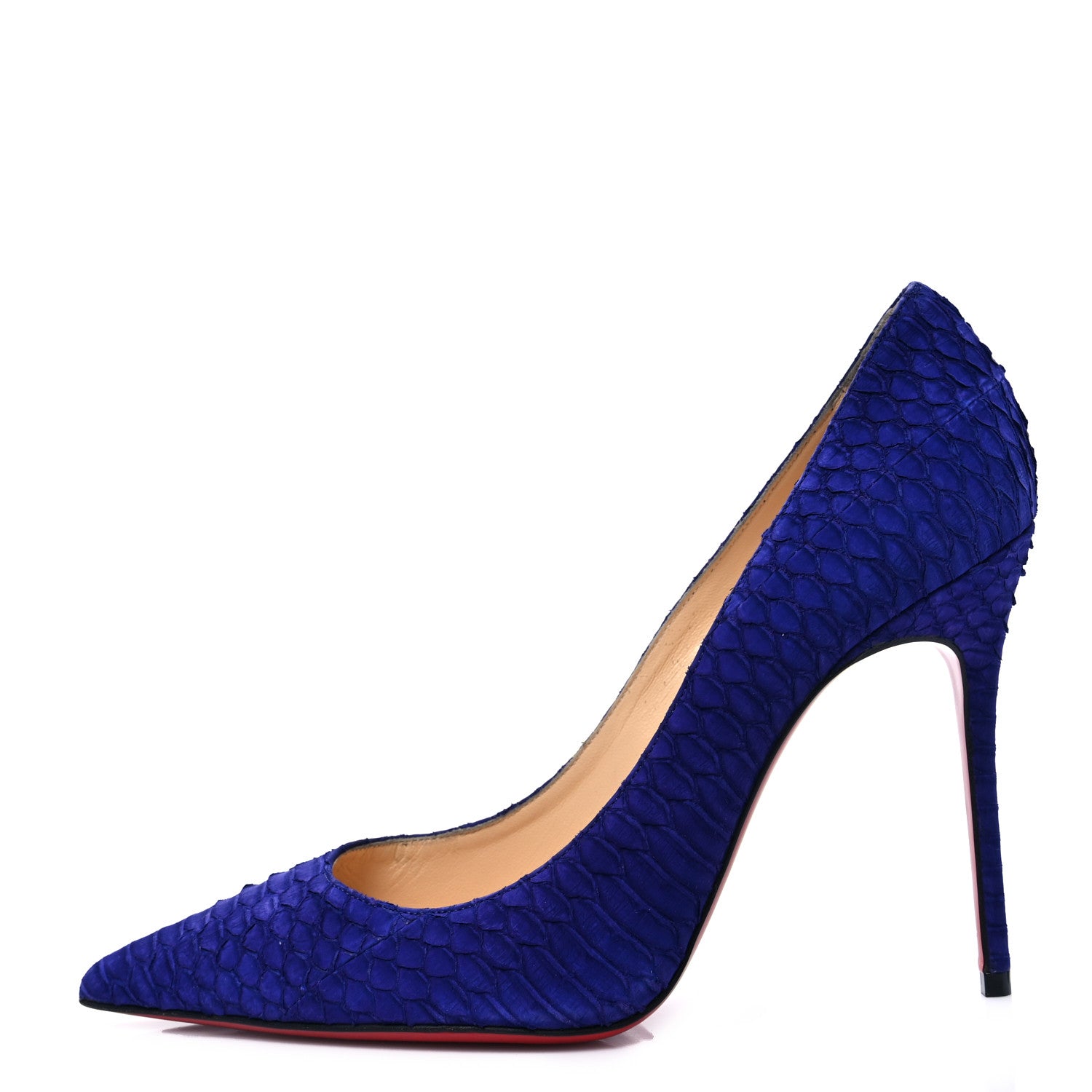 Christian Louboutin Watersnake Nubuck Decollete 554 100 Pumps 37.5 Purple Pop 1 of 8