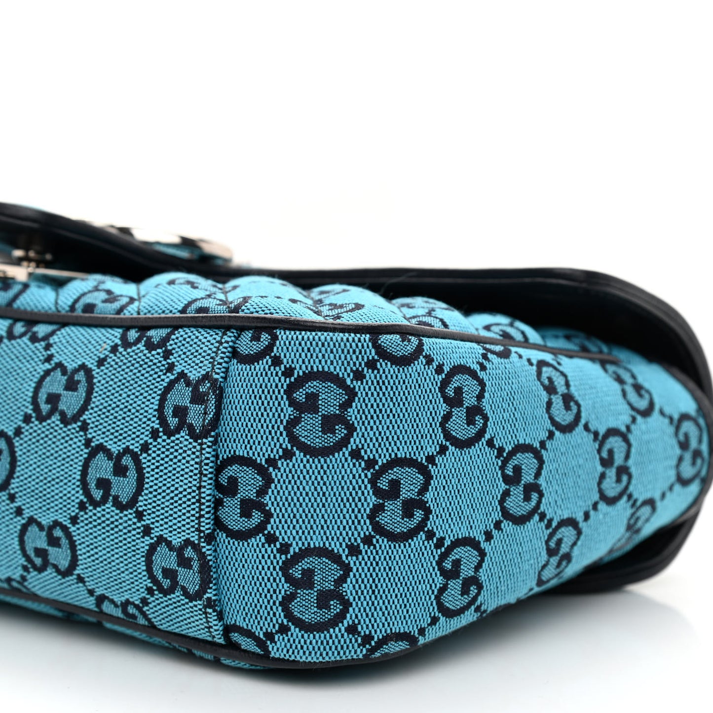 Monogram Multicolor Matelasse Diagonal Small GG Marmont Shoulder Bag Light Blue