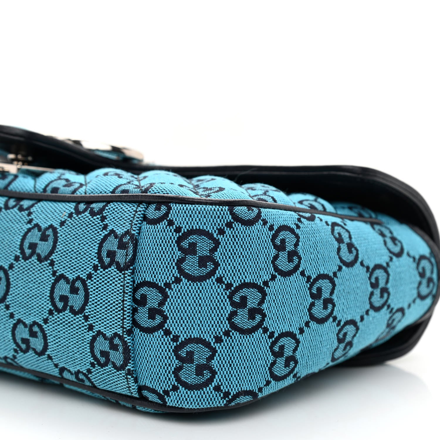Gucci Monogram Multicolor Matelasse Diagonal Small GG Marmont Shoulder Bag Light Blue 8 of 8