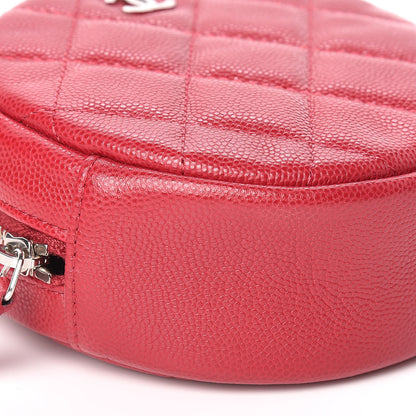 Chanel Shiny Caviar Quilted Round Clutch With Chain Pink 6 of 11