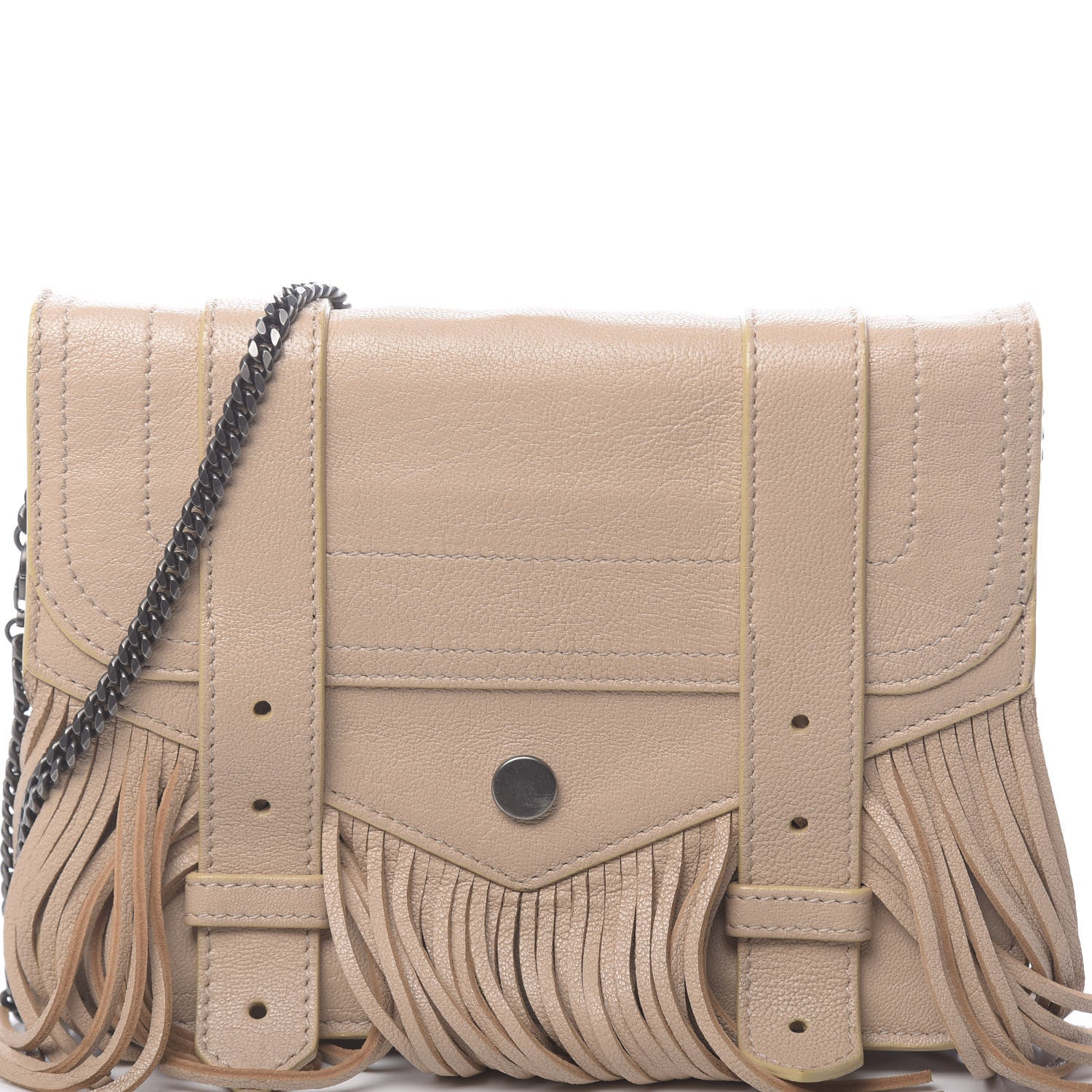 Proenza Schouler Lambskin Fringe PS1 Chain Wallet Beige 10 of 10