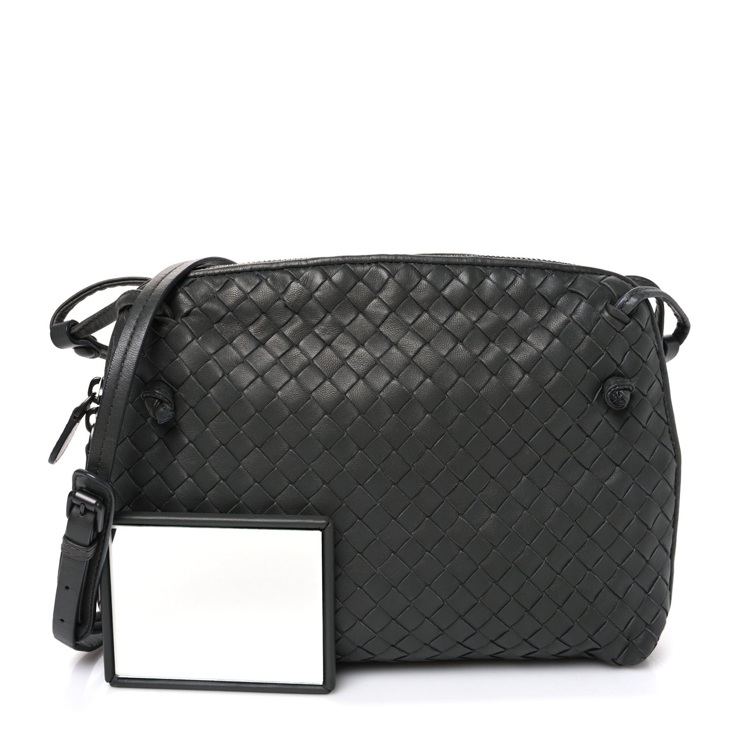 Nappa Intrecciato Nodini Crossbody Messenger New Light Grey