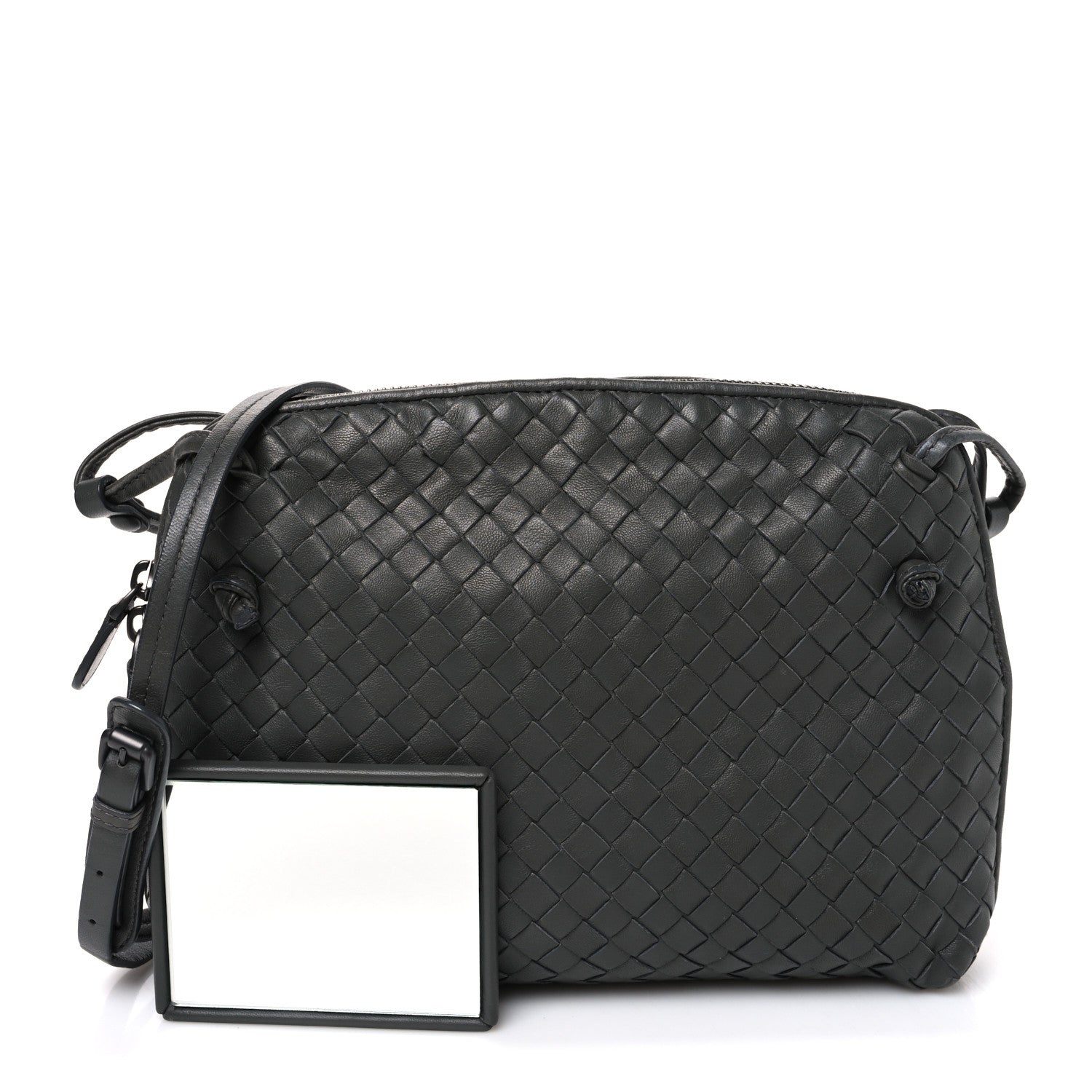 Bottega Veneta Nappa Intrecciato Nodini Crossbody Messenger New Light Grey 2 of 12
