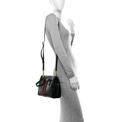 Gucci Textured Calfskin Web Small Ophidia Tote Bag Black 2 of 13